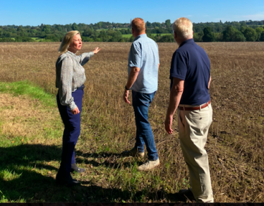 Kristy Adams with Cllr Malcolm Avery, Cllr Jim Knight who object to the Cuckstye site in Cuckfield/Ansty